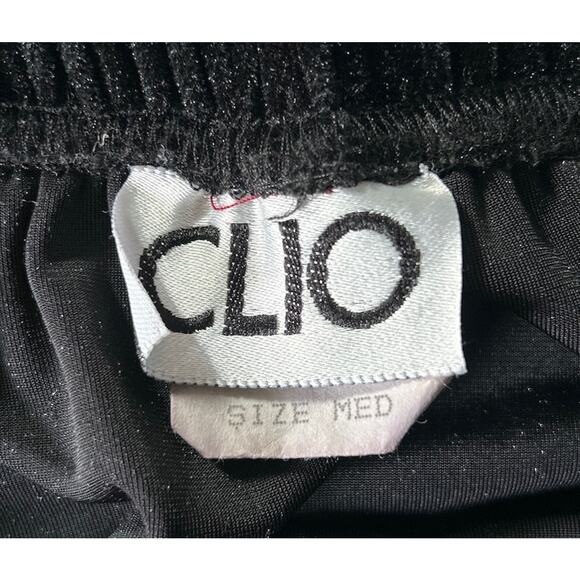 Vintage Clio Women’s Medium Black Velvet Evening Beaded Hem Stretchy Waist Skirt - Picture 5 of 6